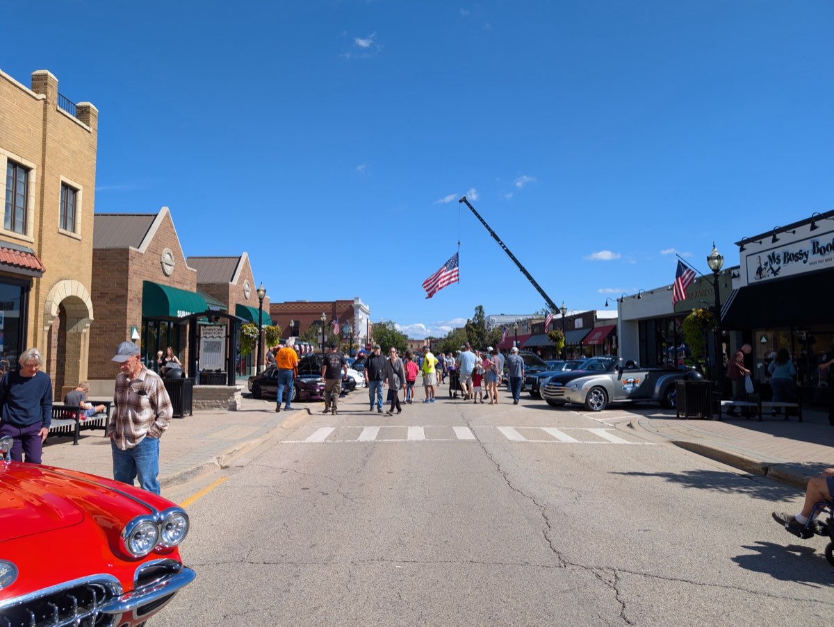 Red vintage Corvette convertible
